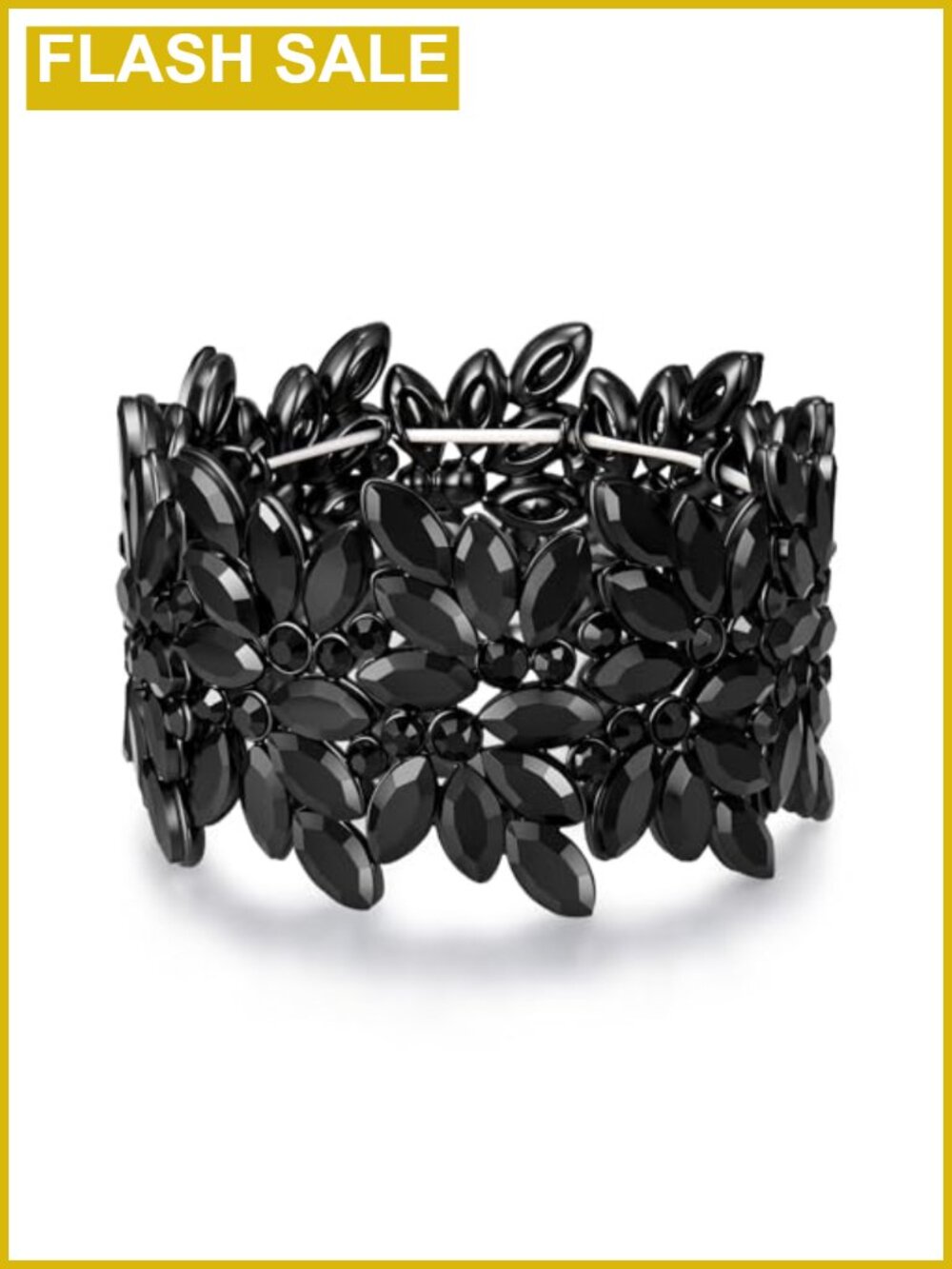 EVER FAITH Marquise Crystal Art Deco Vintage Wedding Prom Stretch Bracelet